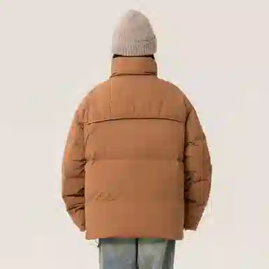 大卫贝肯 美式冬季纯色基础款鸭绒防寒保暖宽松休闲立领时尚百搭羽绒服 男女同款