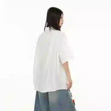 大卫贝肯 美式冰丝复古街头基础无性别主义百搭休闲舒适垂感透气宽松简约翻领短袖衬衫 男女同款