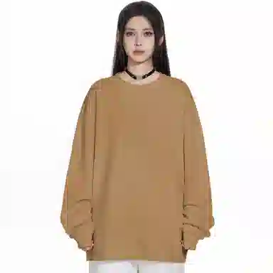 大卫贝肯 重磅简约复古纯色经典基础款精梳轻抓绒棉美式日常通勤百搭圆领休闲宽松落肩袖套头卫衣 男女同款