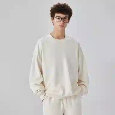 大卫贝肯 简约基础款美式复古纯色日常通勤百搭圆领休闲宽松落肩袖套头卫衣 男女同款