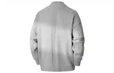 大卫贝肯 美式复古简约高级感双缝坑纹拼接重组街头无性别主义套头针织线衣品牌英文印花圆领打底毛衣 男女同款