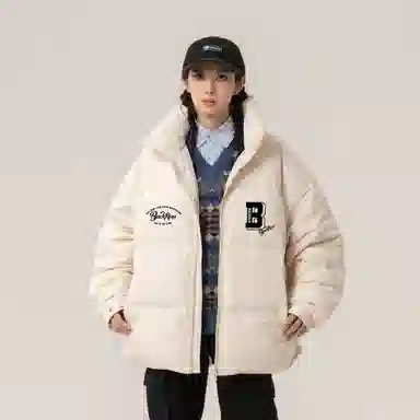 大卫贝肯 美式经典纯色日常通勤百搭休闲长袖面包服羽绒服 男女同款