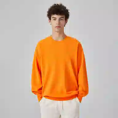 大卫贝肯 简约基础款美式复古纯色日常通勤百搭圆领休闲宽松落肩袖套头卫衣 男女同款