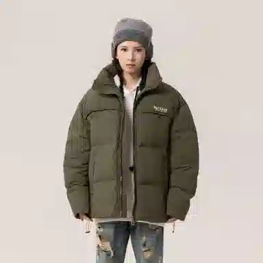 大卫贝肯 美式冬季纯色基础款鸭绒防寒保暖宽松休闲立领时尚百搭羽绒服 男女同款