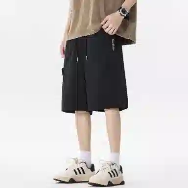 大卫贝肯 纯色美式街头城市机能风字母假扣设计款系带户外运动休闲百搭五分工装短裤 男女同款