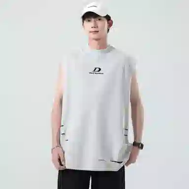 大卫贝肯 美式字母印花无袖宽松百搭背心 男女同款