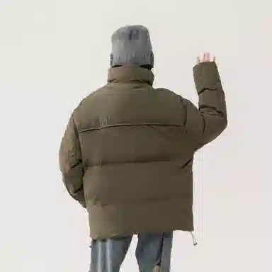 大卫贝肯 美式冬季纯色基础款鸭绒防寒保暖宽松休闲立领时尚百搭羽绒服 男女同款