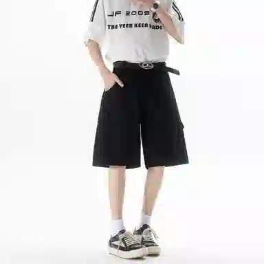 大卫贝肯 美式复古潮牌高街大口袋设计高级感痞帅透气宽松直筒垂感百搭工装五分裤休闲短裤 男女同款