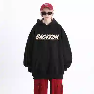 大卫贝肯 美式高街学院风宽松休闲加绒加厚百搭保暖长袖卫衣 男女同款