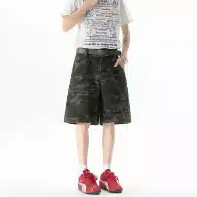 大卫贝肯 美式复古潮牌高街大口袋设计高级感痞帅透气宽松直筒垂感百搭工装五分裤休闲短裤 男女同款