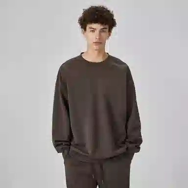 大卫贝肯 简约基础款美式复古纯色日常通勤百搭圆领休闲宽松落肩袖套头卫衣 男女同款