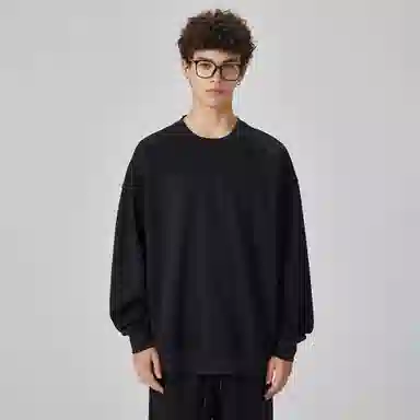 大卫贝肯 简约基础款美式复古纯色日常通勤百搭圆领休闲宽松落肩袖套头卫衣 男女同款