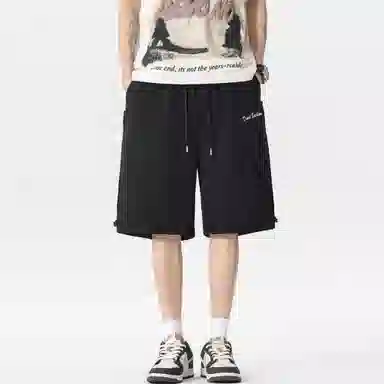 大卫贝肯 美式字母印花户外运动宽松直筒百搭松紧腰休闲短裤 男女同款