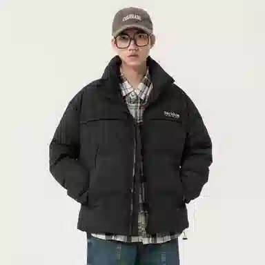 大卫贝肯 美式冬季纯色基础款鸭绒防寒保暖宽松休闲立领时尚百搭羽绒服 男女同款