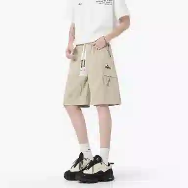 大卫贝肯 美式高街简约字母户外运动通勤宽松百搭潮流舒适个性直筒机能工装五分休闲短裤 男女同款