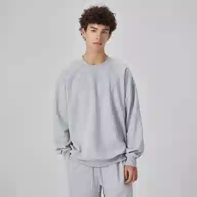 大卫贝肯 简约基础款美式复古纯色日常通勤百搭圆领休闲宽松落肩袖套头卫衣 男女同款