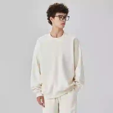 大卫贝肯 简约基础款美式复古纯色日常通勤百搭圆领休闲宽松落肩袖套头卫衣 男女同款