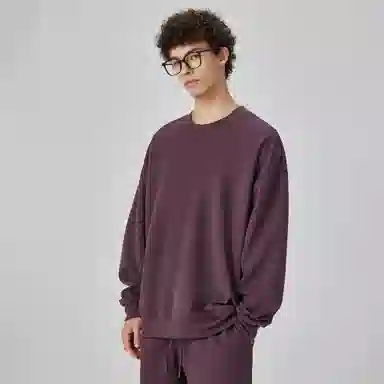 大卫贝肯 简约基础款美式复古纯色日常通勤百搭圆领休闲宽松落肩袖套头卫衣 男女同款