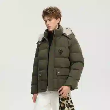 大卫贝肯 美式潮流时尚高街复古简约基础舒适宽松连帽加厚保暖棉服 男女同款