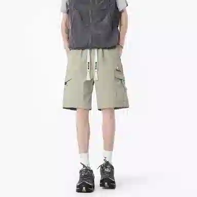 大卫贝肯 美式高街简约字母户外运动通勤宽松百搭潮流舒适个性直筒机能工装五分休闲短裤 男女同款