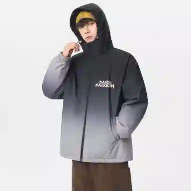 大卫贝肯 美式复古品牌宽松休闲日常百搭连帽羽绒服 男女同款