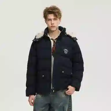 大卫贝肯 美式潮流时尚高街复古简约基础舒适宽松连帽加厚保暖棉服 男女同款