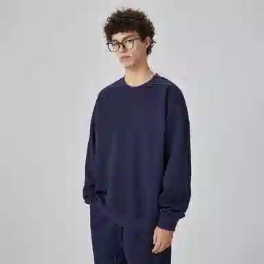 大卫贝肯 简约基础款美式复古纯色日常通勤百搭圆领休闲宽松落肩袖套头卫衣 男女同款