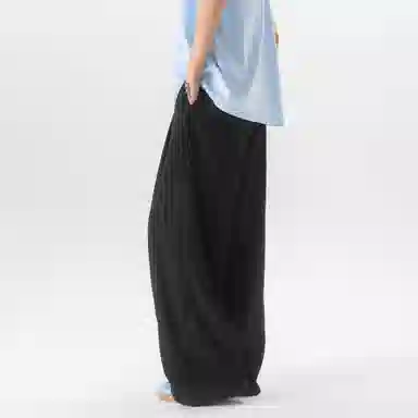 大卫贝肯 美式复古褶皱冰丝薄款肌理感山本裤潮流宽松简约百搭松弛慵懒垂坠感舒适亲肤凉爽透气阔腿休闲裤 男女同款