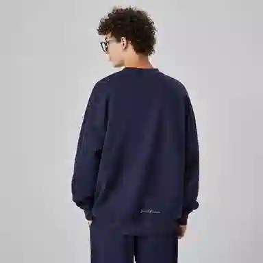 大卫贝肯 简约基础款美式复古纯色日常通勤百搭圆领休闲宽松落肩袖套头卫衣 男女同款