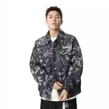 大卫贝肯 美式潮牌通勤无性别主义品牌字母印花复古高街翻领百搭宽松舒适外套夹克 男女同款