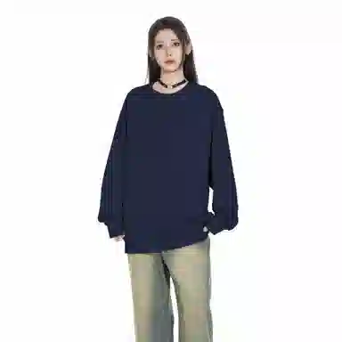 大卫贝肯 重磅简约复古纯色经典基础款精梳轻抓绒棉美式日常通勤百搭圆领休闲宽松落肩袖套头卫衣 男女同款