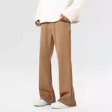 大卫贝肯 美式高街西裤可拆卸织带扣宽松纯色显高直筒轻薄透气垂坠感微喇休闲裤 男女同款