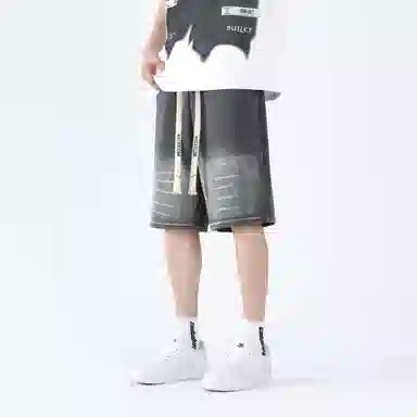 大卫贝肯 美式复古简约直筒休闲短裤 男女同款