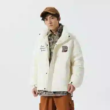 大卫贝肯 美式经典假两件设计日常百搭休闲宽松户外保暖羽绒服 男女同款