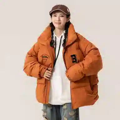 大卫贝肯 美式经典纯色日常通勤百搭休闲长袖面包服羽绒服 男女同款