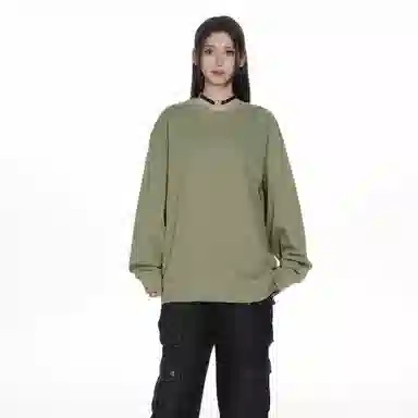 大卫贝肯 重磅简约复古纯色经典基础款精梳轻抓绒棉美式日常通勤百搭圆领休闲宽松落肩袖套头卫衣 男女同款