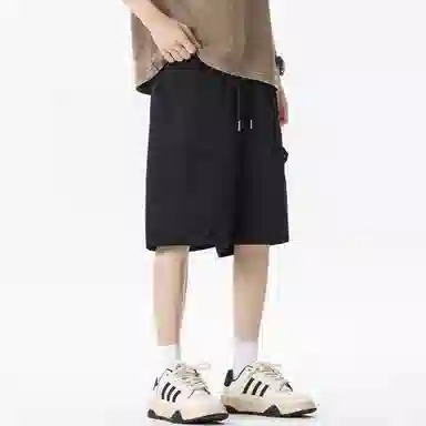 大卫贝肯 纯色美式街头城市机能风字母假扣设计款系带户外运动休闲百搭五分工装短裤 男女同款