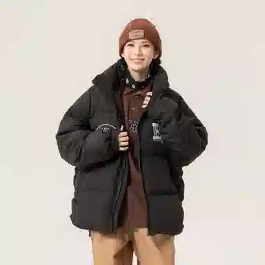 大卫贝肯 美式经典纯色日常通勤百搭休闲长袖面包服羽绒服 男女同款