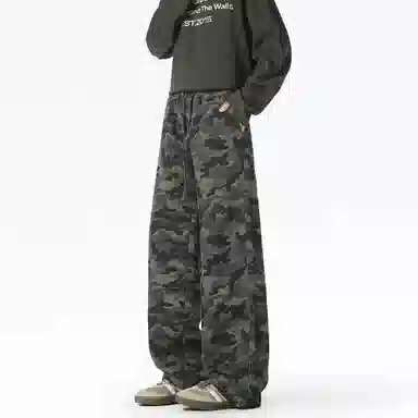 大卫贝肯 美式复古街头迷彩设计时尚流行个性日常通勤百搭舒适休闲裤 男女同款