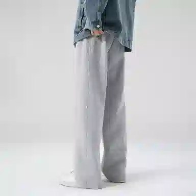 大卫贝肯 美式简约纯色字母刺绣抽绳系带宽松阔腿休闲裤 男女同款