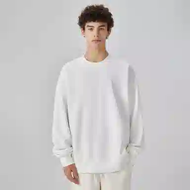 大卫贝肯 简约基础款美式复古纯色日常通勤百搭圆领休闲宽松落肩袖套头卫衣 男女同款