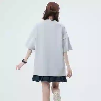 大卫贝肯 美式复古手写字母印花图案重磅双面棉多层次结构款多袋短袖山本斜弯刀褶皱伞兵裤休闲运动套装 男女同款