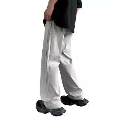 大卫贝肯 美式高街复古字母刺绣系带爆款打孔透气速干时尚百搭宽松舒适直筒运动休闲裤 男女同款