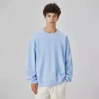 大卫贝肯 简约基础款美式复古纯色日常通勤百搭圆领休闲宽松落肩袖套头卫衣 男女同款