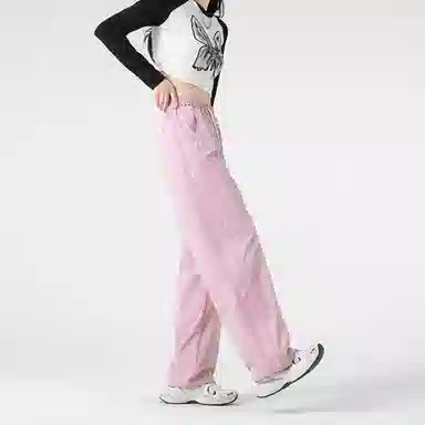 大卫贝肯 美式复古创意设计图案印花宽松百搭休闲裤 男女同款