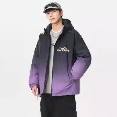 大卫贝肯 美式复古品牌宽松休闲日常百搭连帽羽绒服 男女同款