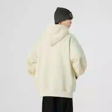 大卫贝肯 品牌字母简约基础款美式潮流休闲宽松连帽卫衣 男女同款 浅灰