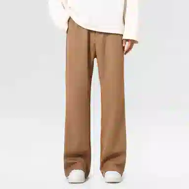 大卫贝肯 美式高街西裤可拆卸织带扣宽松纯色显高直筒轻薄透气垂坠感微喇休闲裤 男女同款