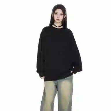 大卫贝肯 重磅简约复古纯色经典基础款精梳轻抓绒棉美式日常通勤百搭圆领休闲宽松落肩袖套头卫衣 男女同款