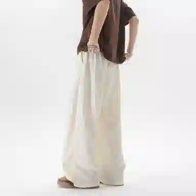 大卫贝肯 美式复古褶皱冰丝薄款肌理感山本裤潮流宽松简约百搭松弛慵懒垂坠感舒适亲肤凉爽透气阔腿休闲裤 男女同款